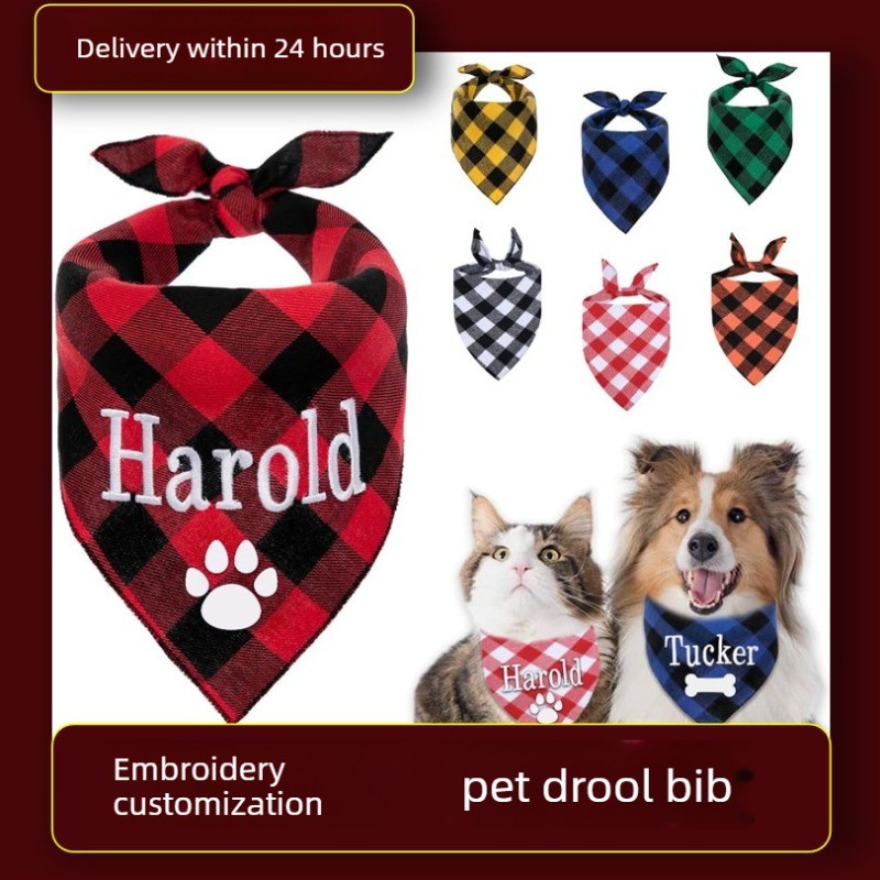 Bandana pour chien brodé avec  - Dog Bandana Scarf avis et prix