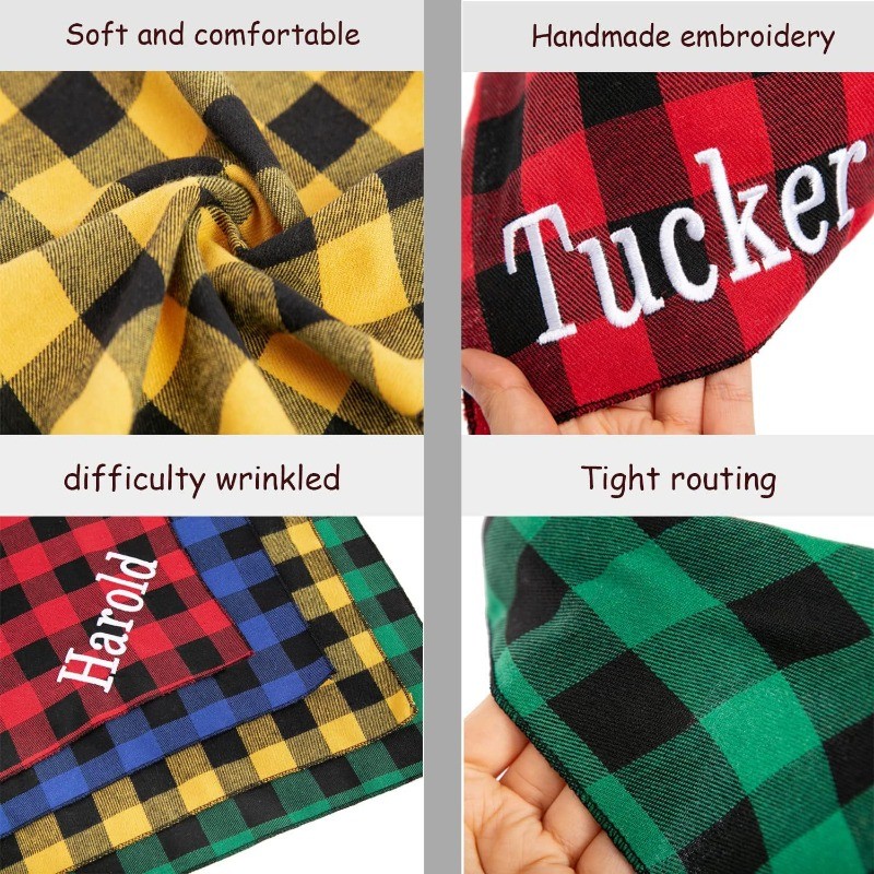 Bandana pour chien brodé avec  - Dog Bandana Scarf avis et prix