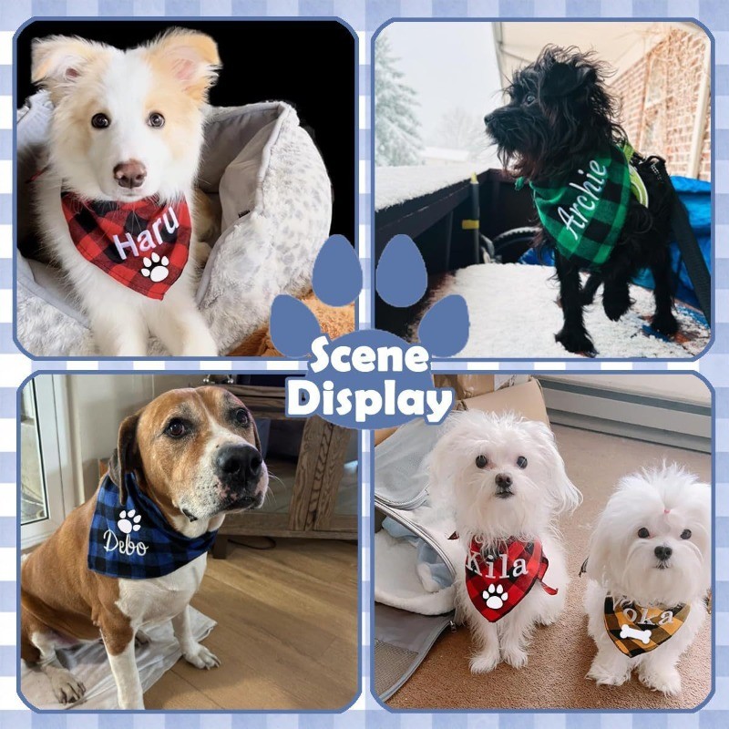 Bandana pour chien brodé avec  - Dog Bandana Scarf avis et prix