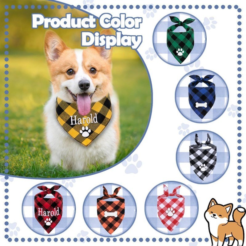 Bandana pour chien brodé avec  - Dog Bandana Scarf avis et prix