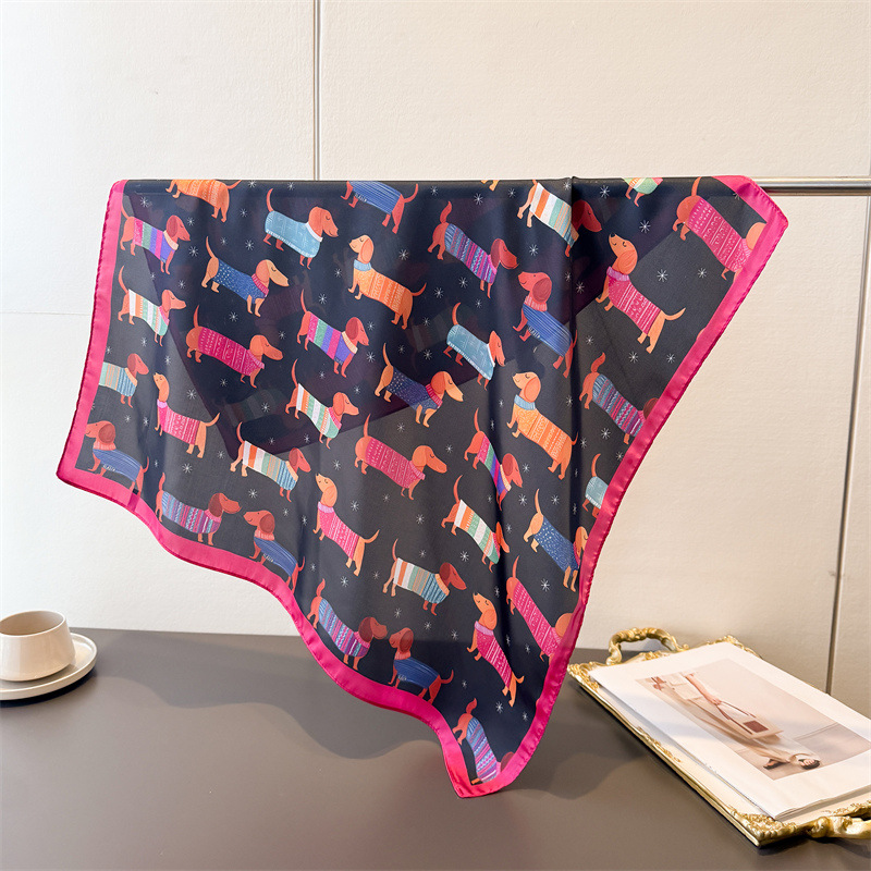 Foulard carré en coton imprimé - Dog Bandana Scarf avis et prix