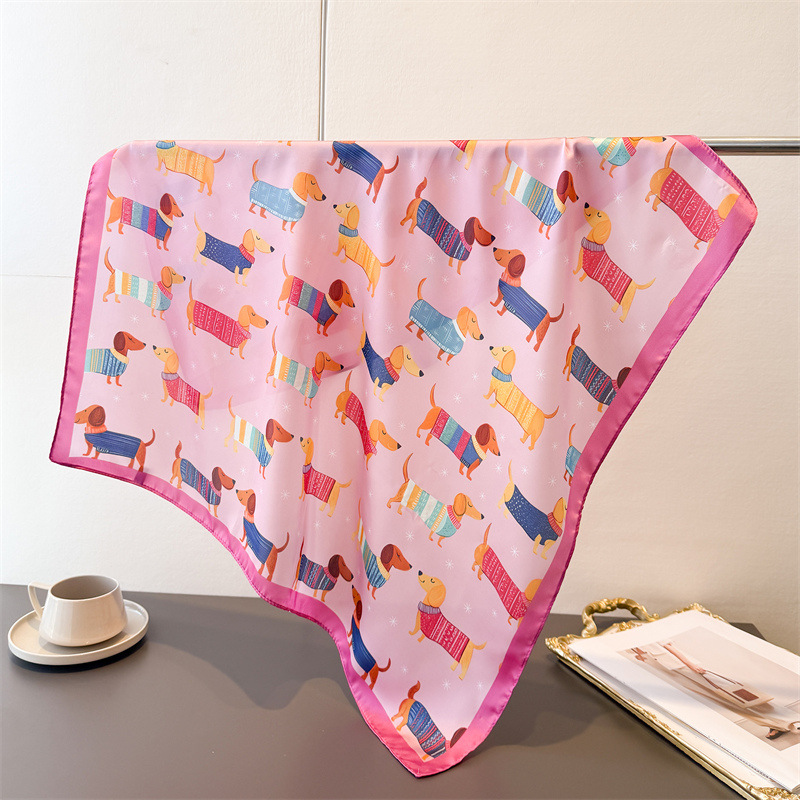 Foulard carré en coton imprimé - Dog Bandana Scarf avis et prix